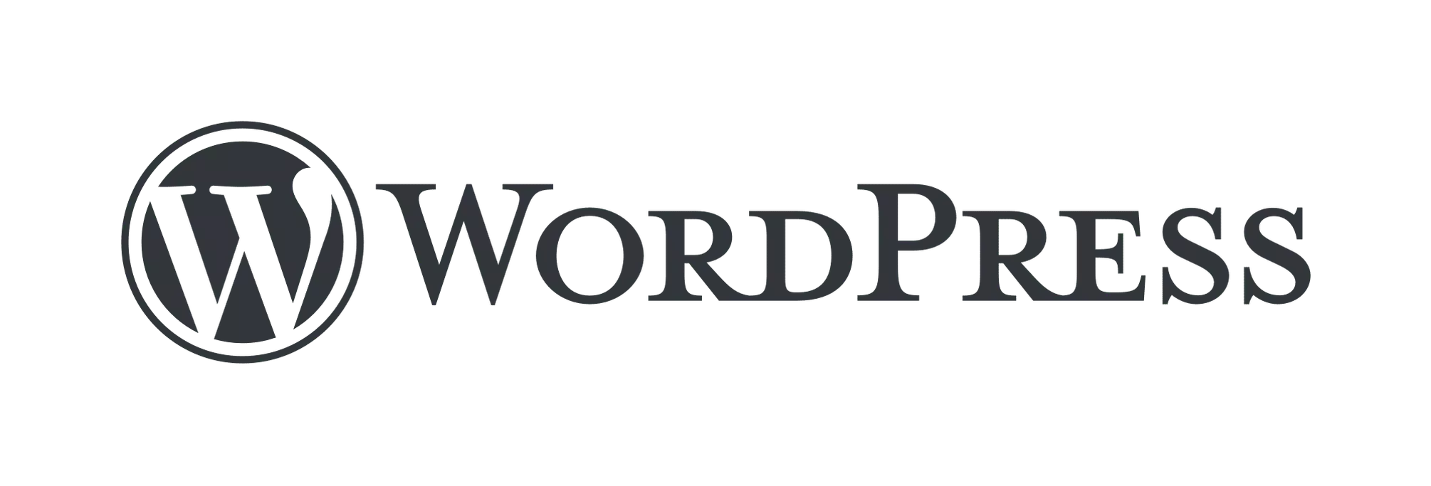 The WordPress logo boasts a stylized 
